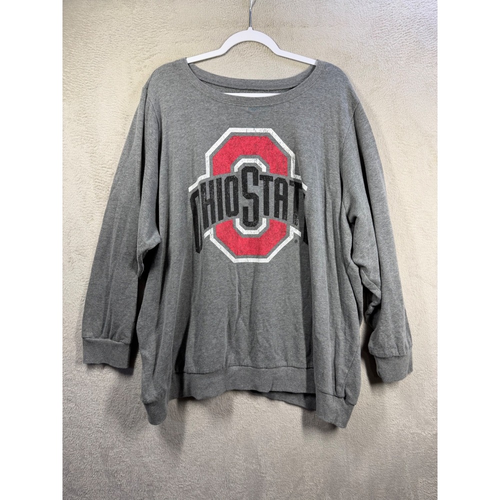 Goodie Two Sleeves Ohio State Sweatshirt Women 5X Gray Buckeyes NCAA Fan Gear